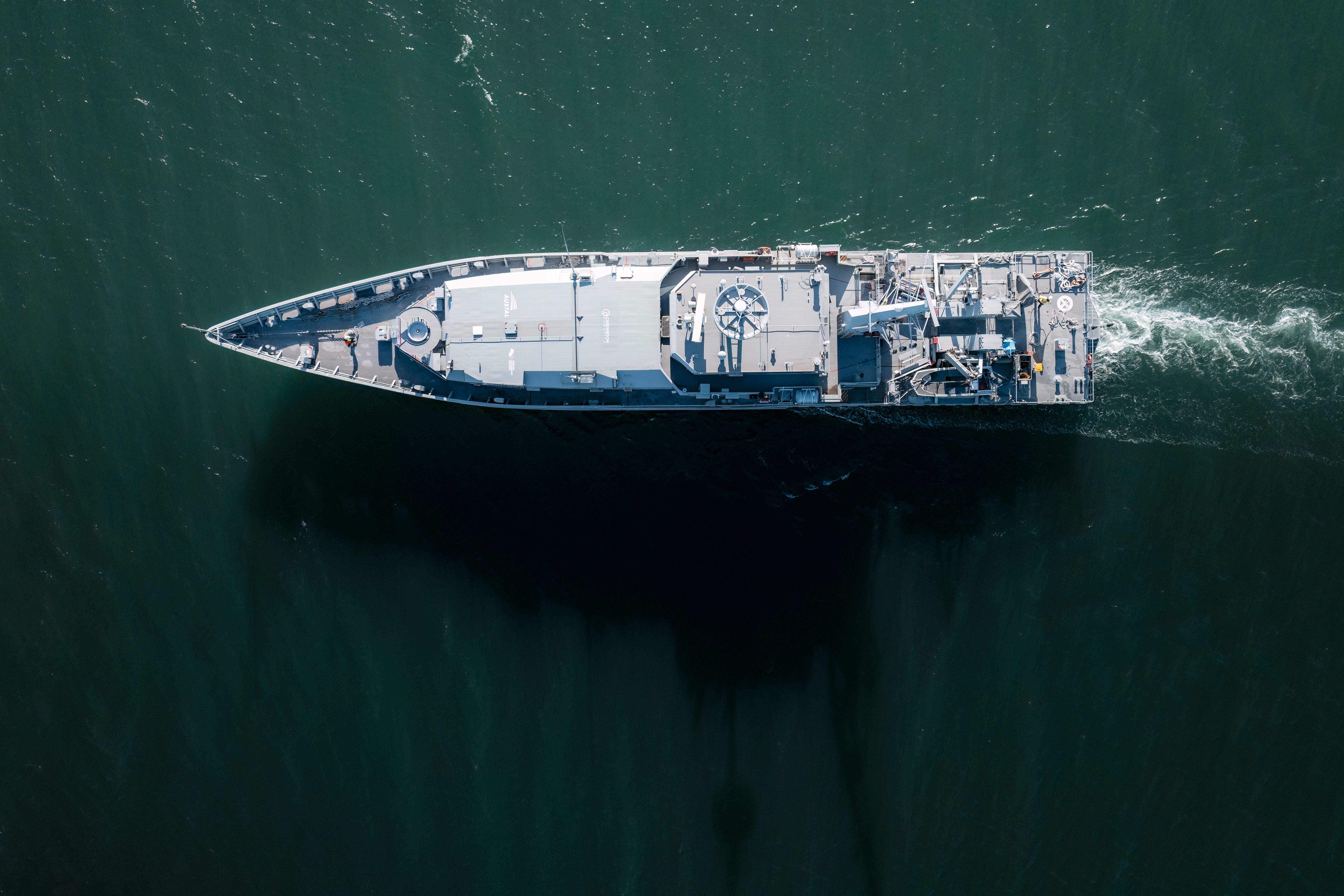 Image of the remote and autonomously operated vessel, Sentinel, during seatrials.