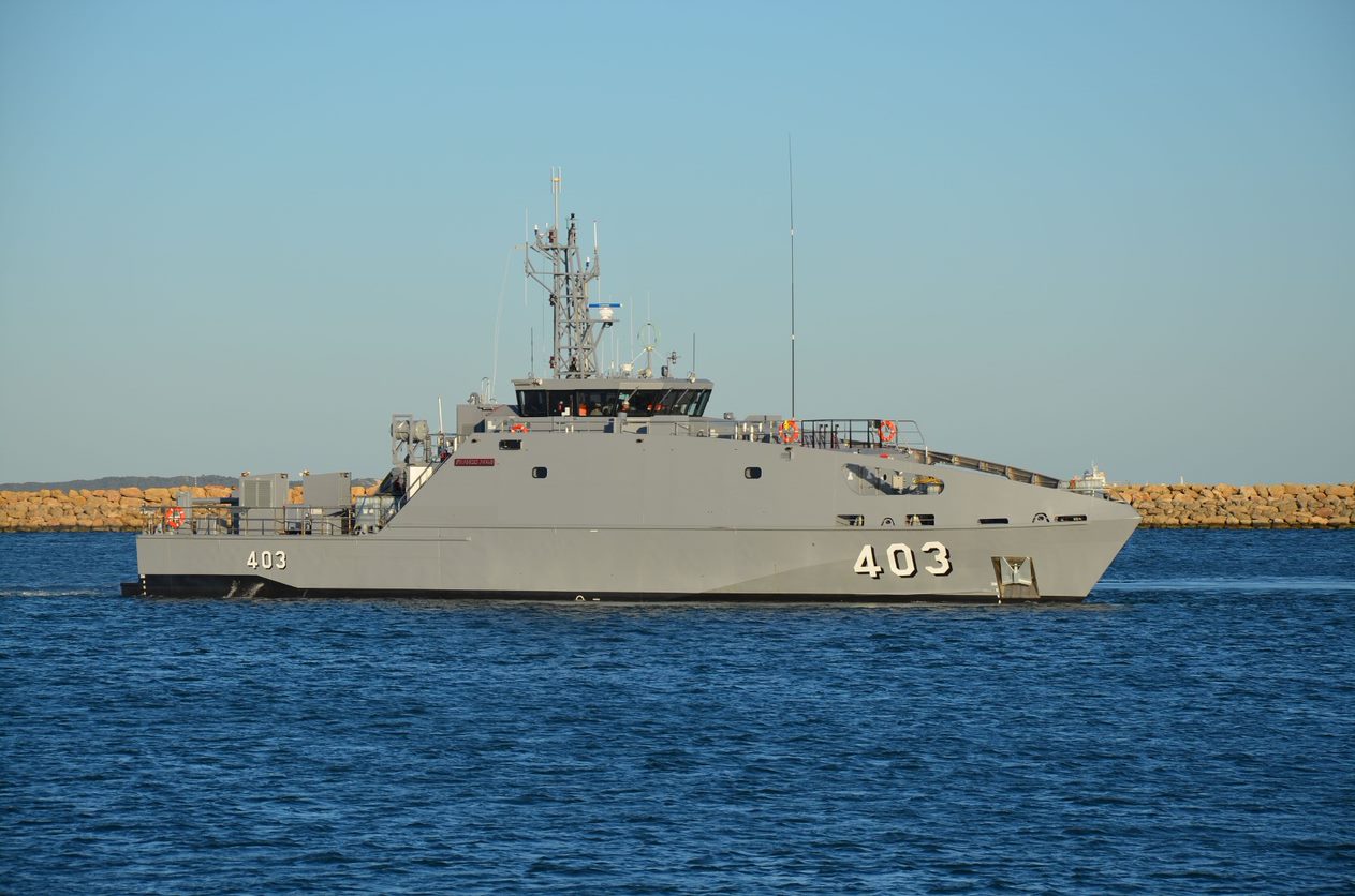 Image of HMPNGS Francis Agwi designed and constructed by Austal, delivered under the Pacific Maritime Security Program.