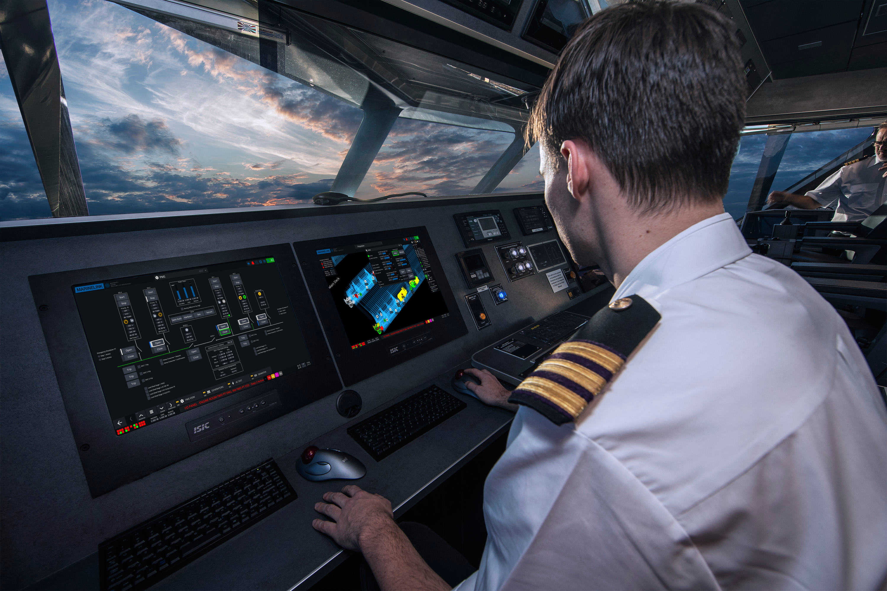 Image of a person using Austal's MarineLink system