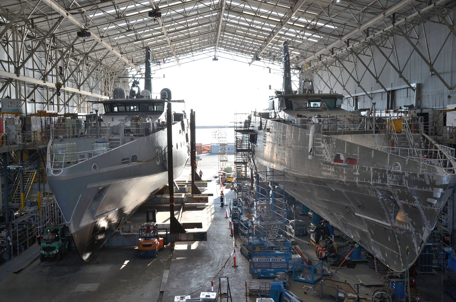 Two Evolved Capes under Construction at Austal Australia