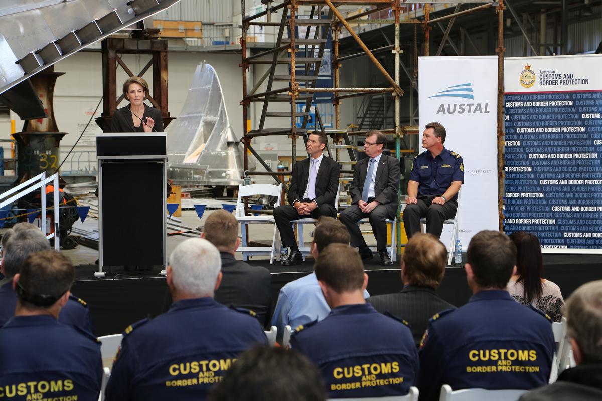 Assistant Minister for Immigration and Border Protection Participates in Cape Class Keel Laying Ceremony | Austal: Corporate