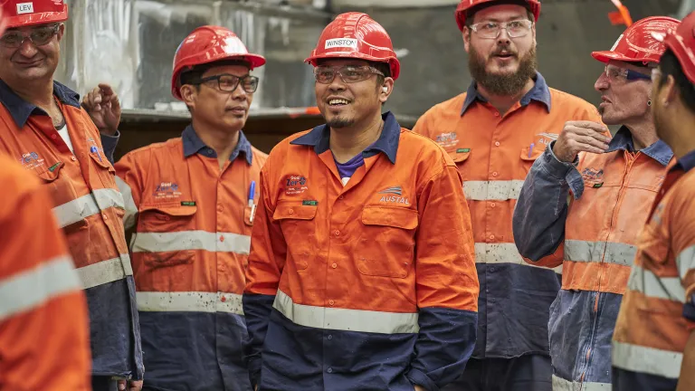 Image of a group of Austal Australia employees who graduated from TAFE.