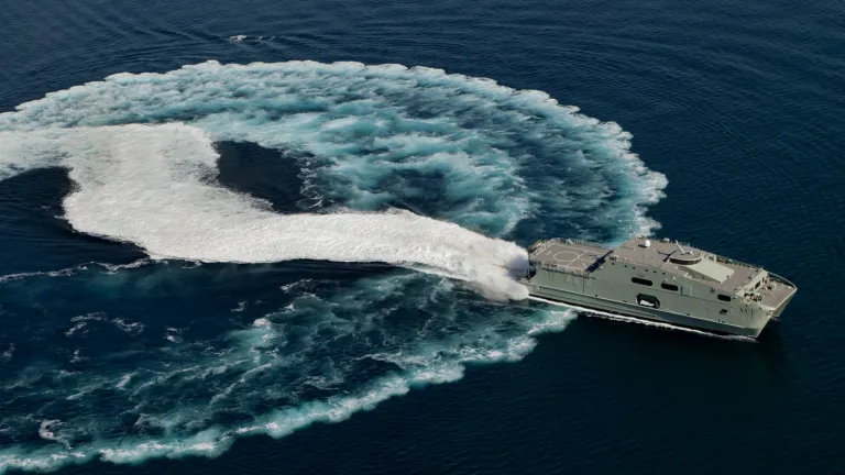 Image of Austal constructed High Speed Support vessel for the Royal Navy of Oman.