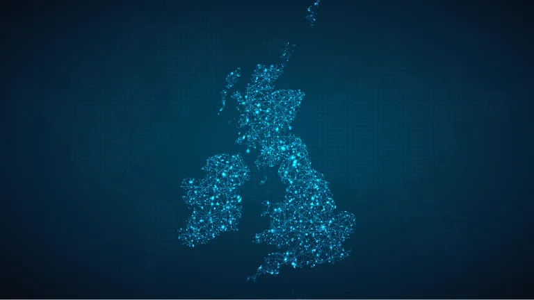 Image of a map representing the United Kingdom.