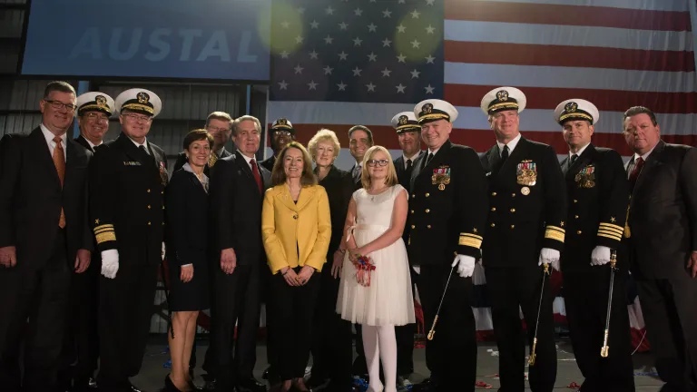 USNS Carson City (EPF 7) christening ceremony participants.jpg