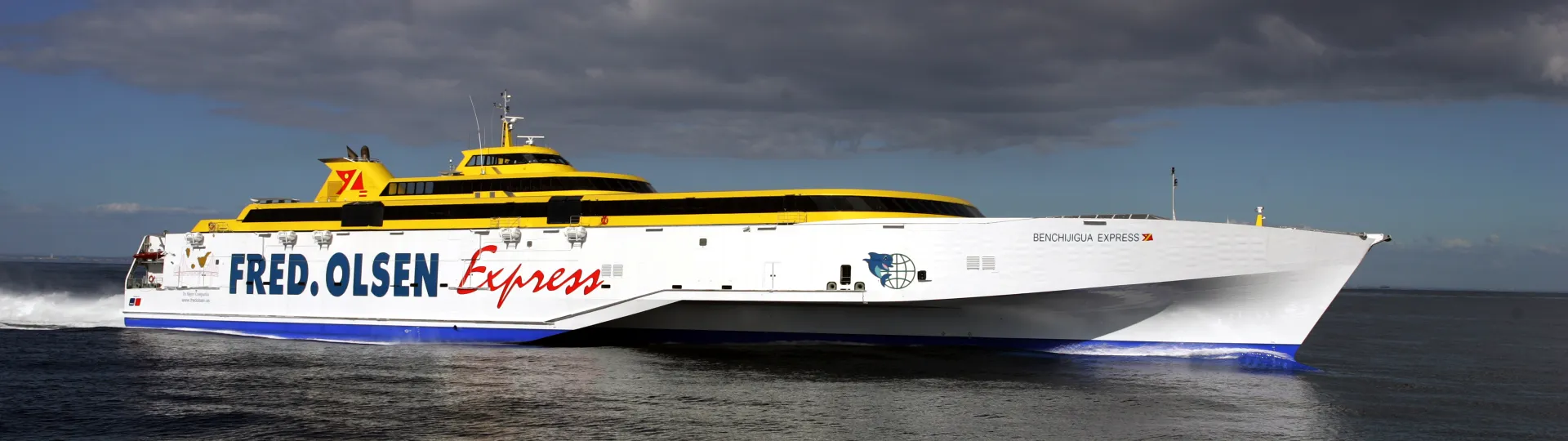 Image of Benchijigua Express, the world's largest trimaran passenger ferry built by Austal for Fred. Olsen Express